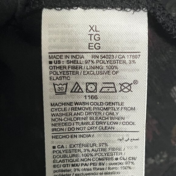 Old Navy Womens Dark Floral Peasant Top XL Metallic Balloon Sleeve Cottagecore - Picture 8 of 8